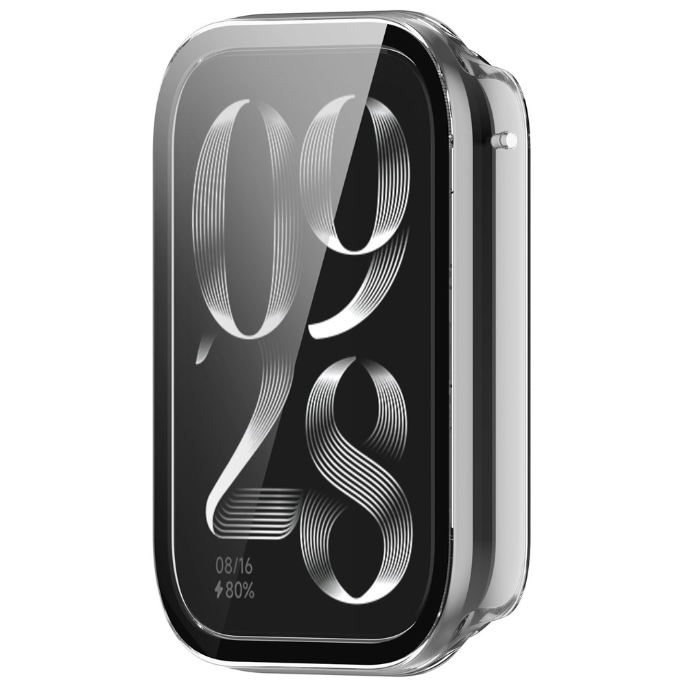 Overall plastové nasazovací pouzdro s ochranným sklem na Xiaomi Smart Band 9 Pro - průhledné