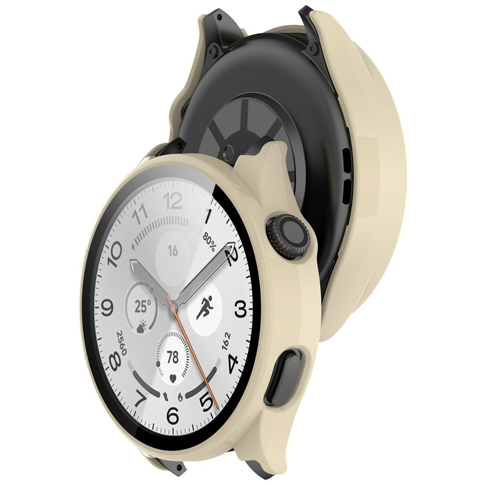 Overall plastové nasazovací pouzdro s ochranným sklem na Xiaomi Watch 5 - béžové