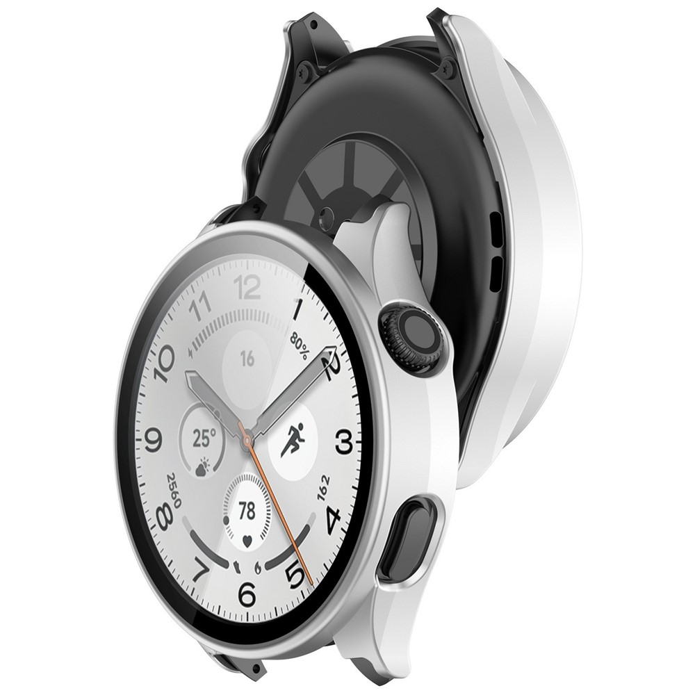 Overall plastové nasazovací pouzdro s ochranným sklem na Xiaomi Watch 5 - stříbrné