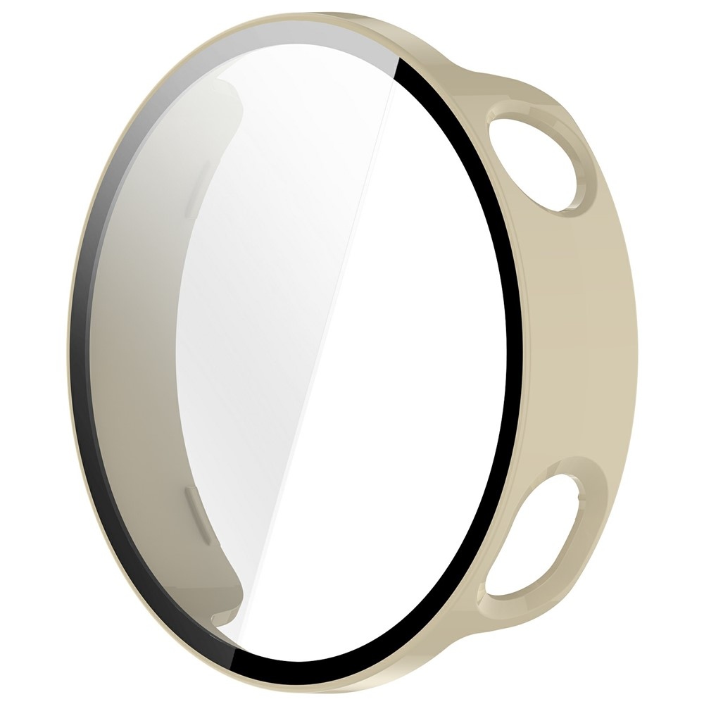 Overall plastové nasazovací pouzdro s ochranným sklem na Xiaomi Watch S4 41mm - béžové