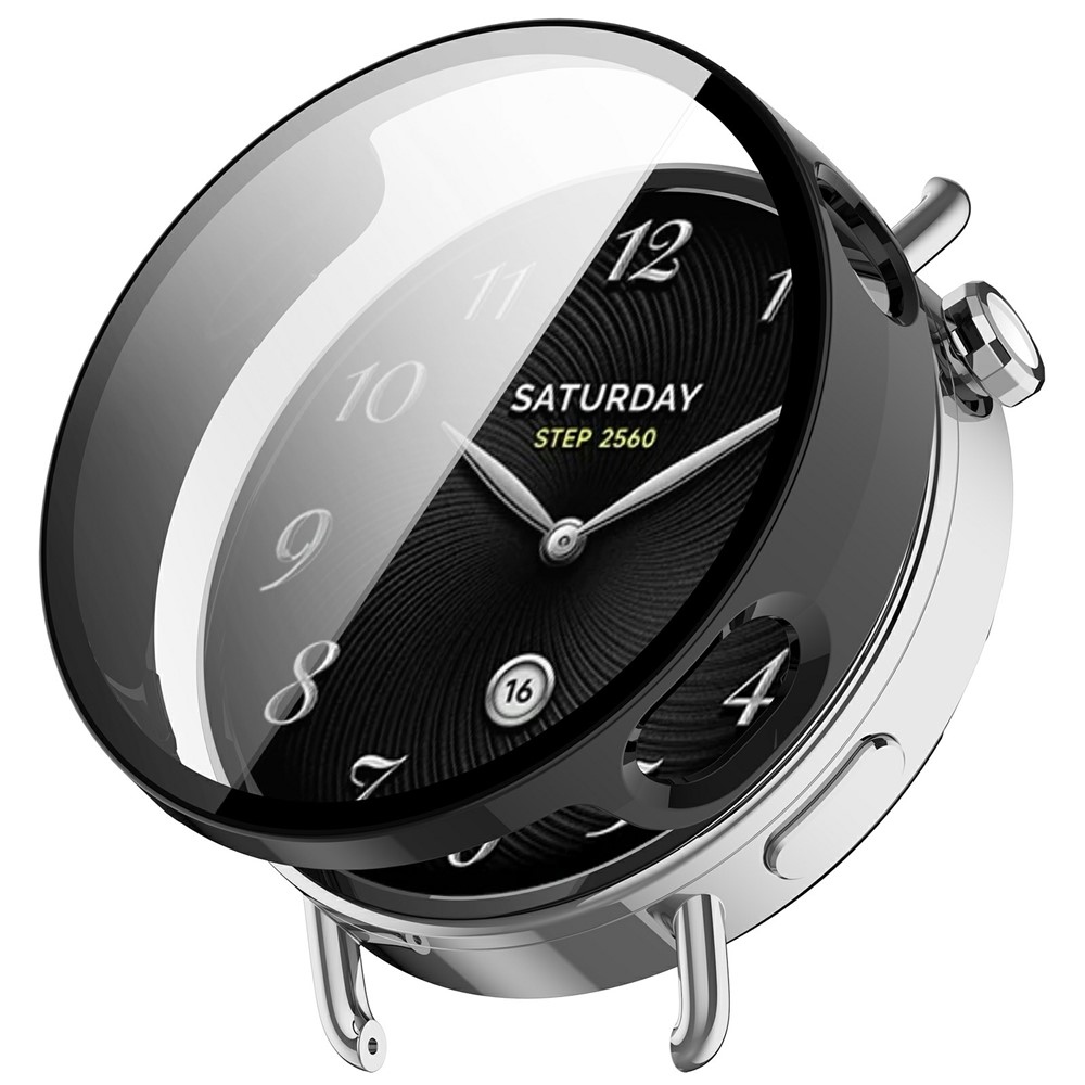 Overall plastové nasazovací pouzdro s ochranným sklem na Xiaomi Watch S4 41mm - černé
