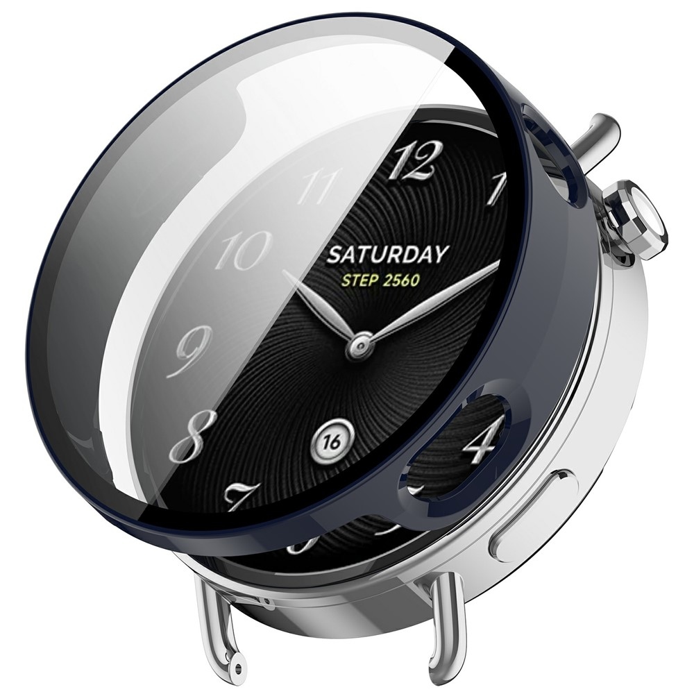 Overall plastové nasazovací pouzdro s ochranným sklem na Xiaomi Watch S4 41mm - modré