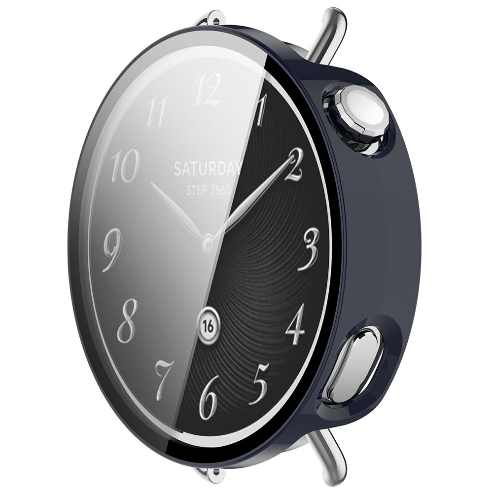 Overall plastové nasazovací pouzdro s ochranným sklem na Xiaomi Watch S4 41mm - modré