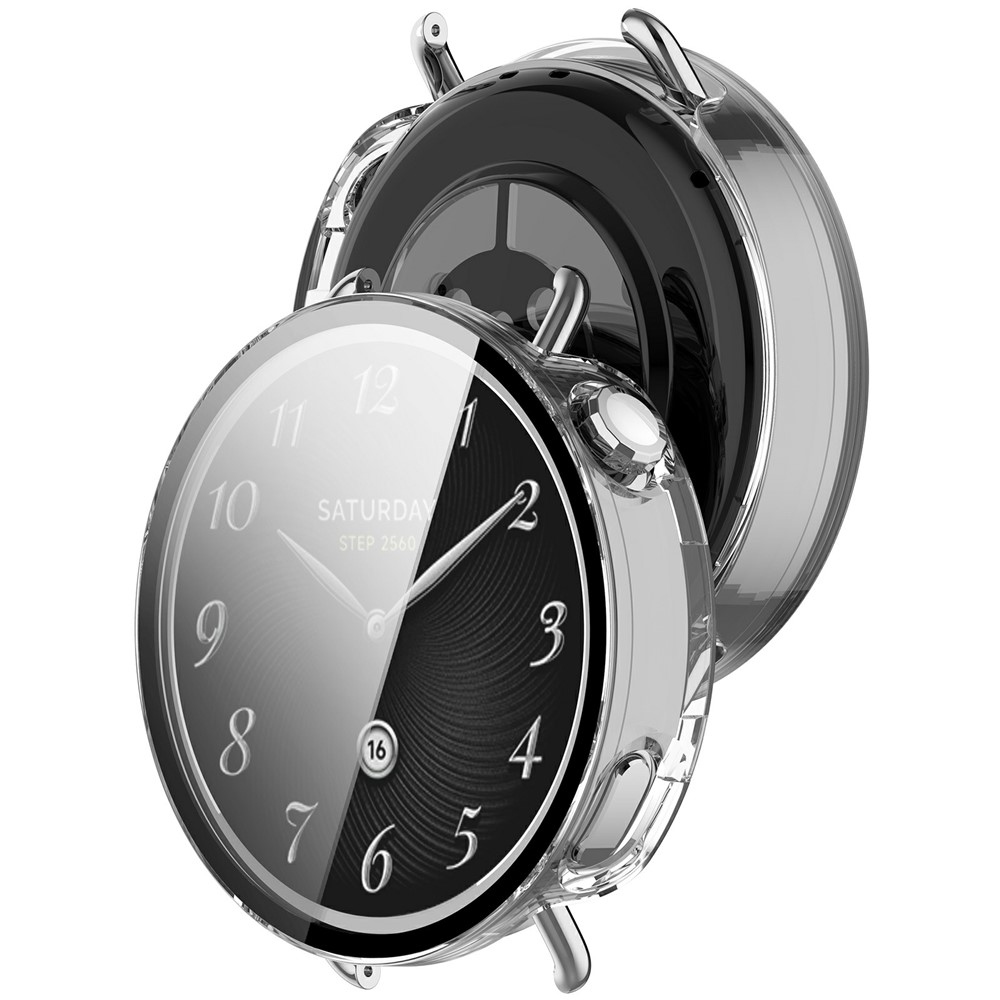 Overall plastové nasazovací pouzdro s ochranným sklem na Xiaomi Watch S4 41mm - průhledné