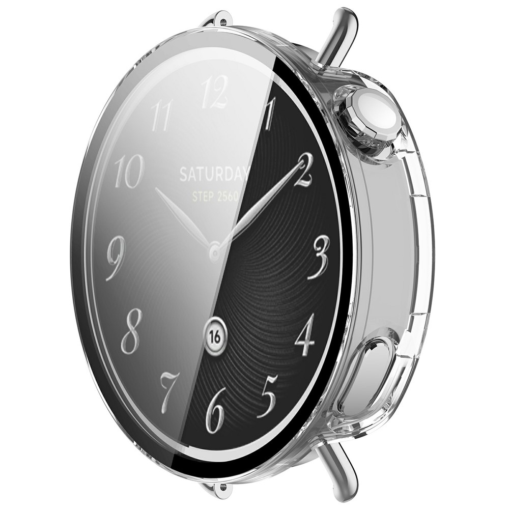 Overall plastové nasazovací pouzdro s ochranným sklem na Xiaomi Watch S4 41mm - průhledné