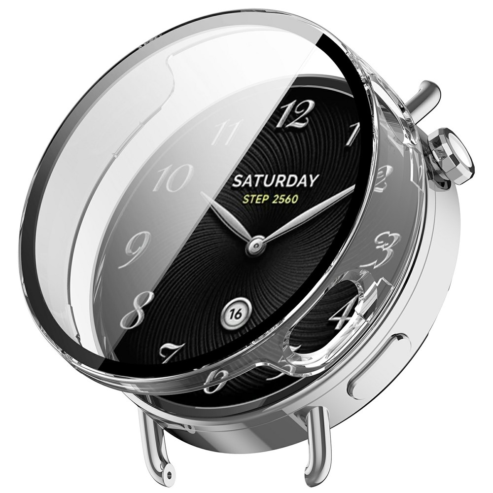 Overall plastové nasazovací pouzdro s ochranným sklem na Xiaomi Watch S4 41mm - průhledné