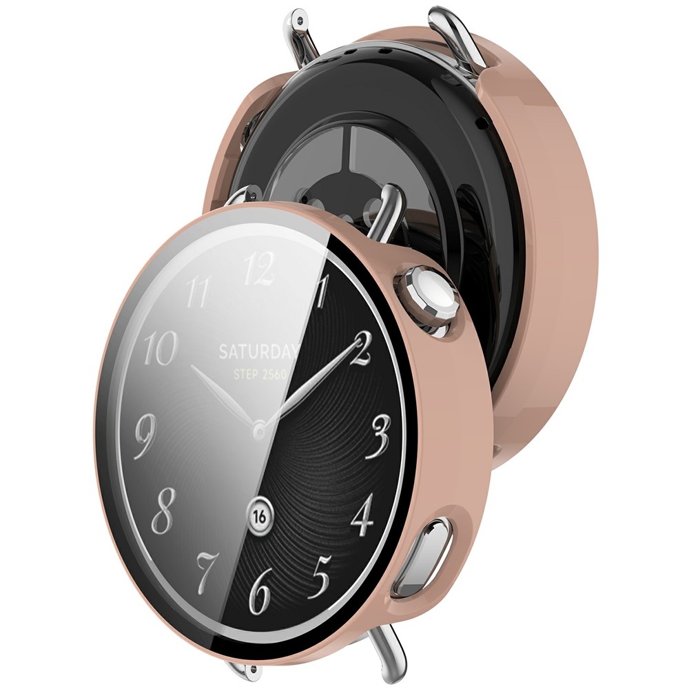 Overall plastové nasazovací pouzdro s ochranným sklem na Xiaomi Watch S4 41mm - růžové