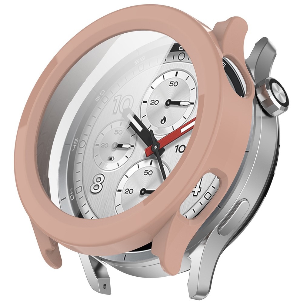 Overall plastové nasazovací pouzdro s ochranným sklem na Xiaomi Watch S5 - růžové