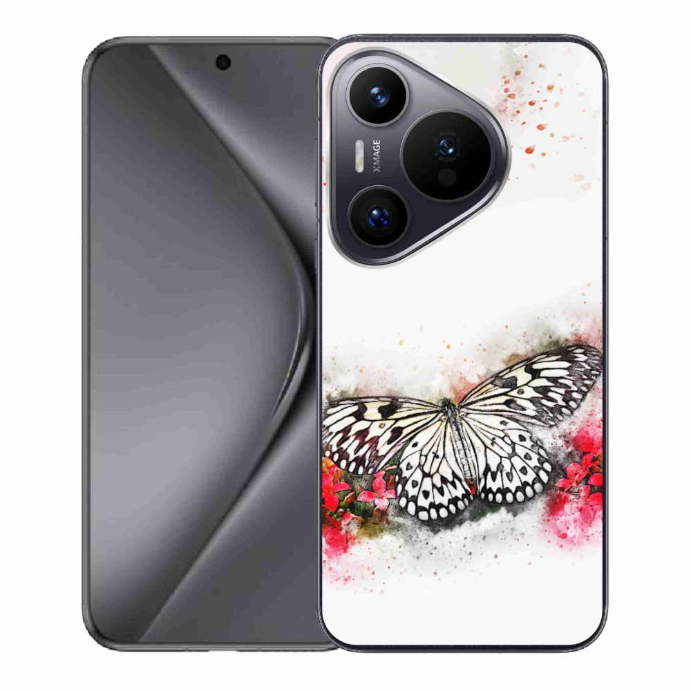 Gelový kryt mmCase na Huawei Pura 70 - černobílý motýl