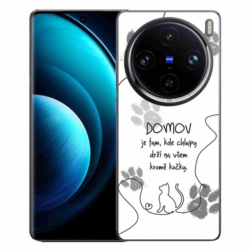 Gelový kryt mmCase na Vivo X100 Pro 5G - kočičí motiv bílé pozadí