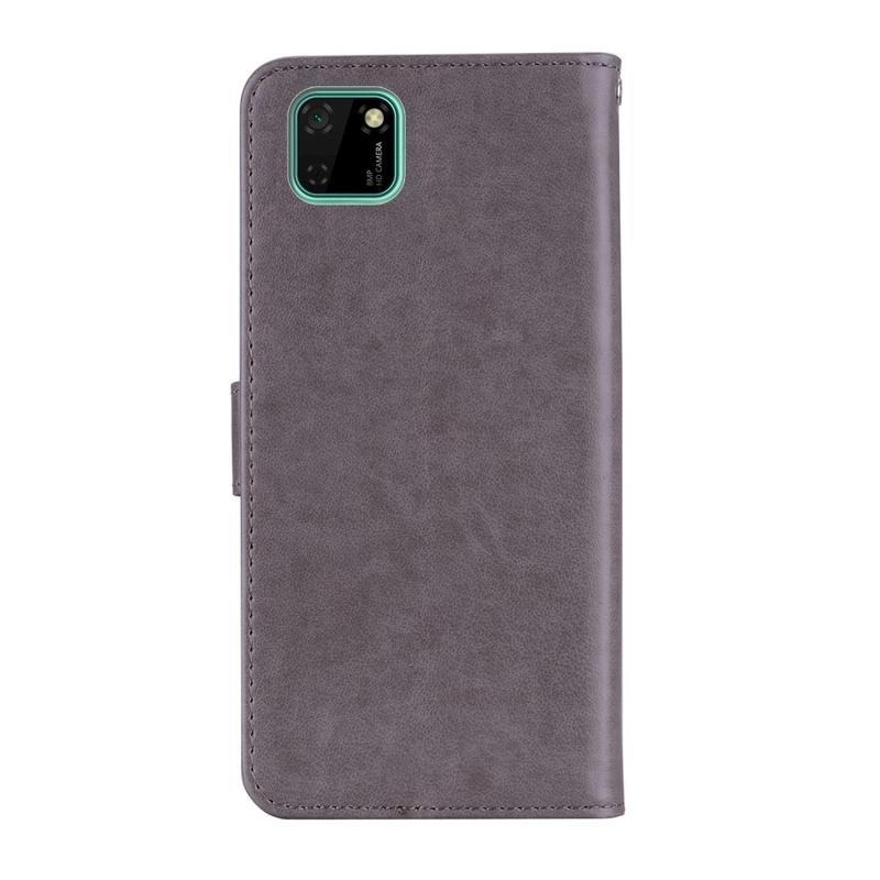 Owl PU kožené peněženkové pouzdro na mobil Huawei Y5p/Honor 9S - šedé