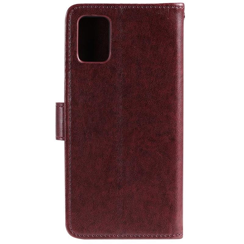 Owls PU kožené peněženkové pouzdro na mobil Huawei P40 - hnědé