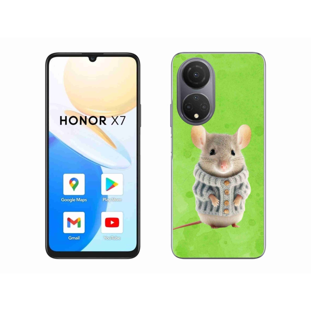Gelový kryt mmCase na Honor X7 - myška ve svetru