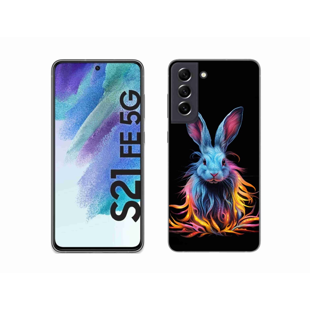 Gelový kryt mmCase na Samsung Galaxy S21 FE 5G - abstraktní zajíc