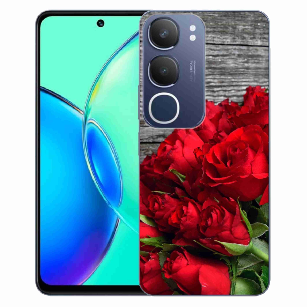 Gelový kryt mmCase na Vivo Y19s - červené růže