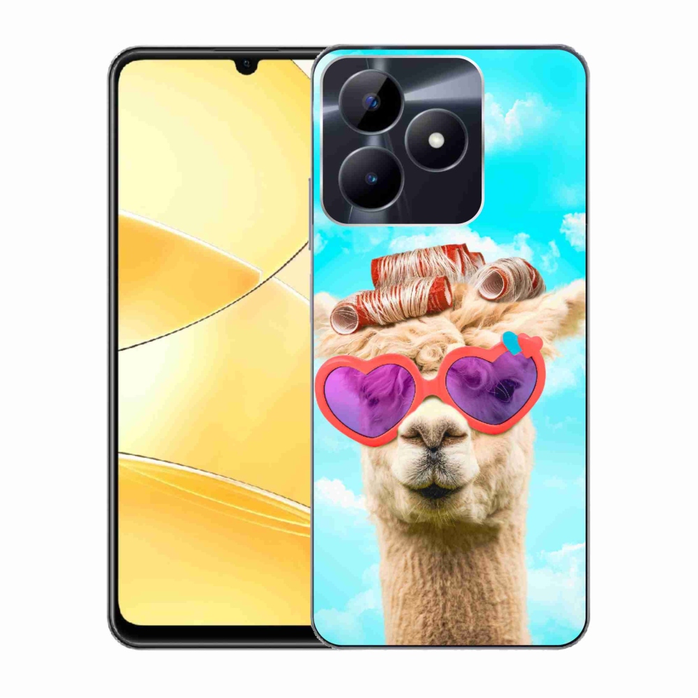 Gelový kryt mmCase na Realme C51/C53 - lama s brýlemi
