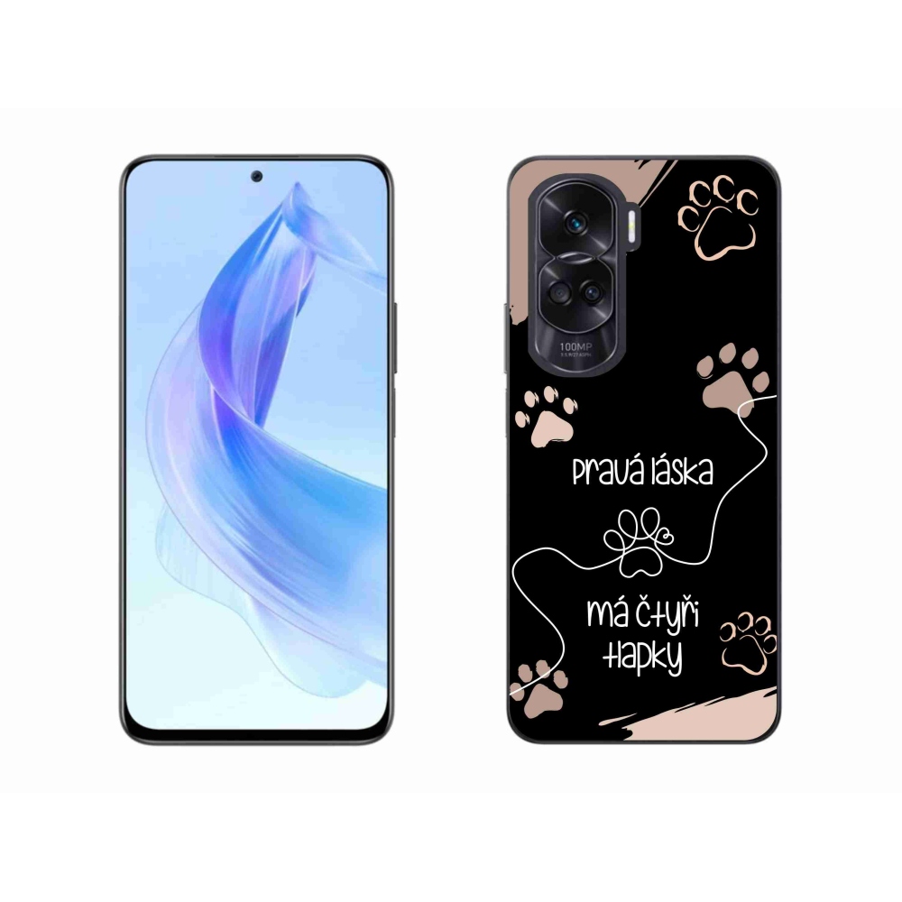 Gelový kryt mmCase na Honor 90 Lite - psí motiv 1 černé pozadí