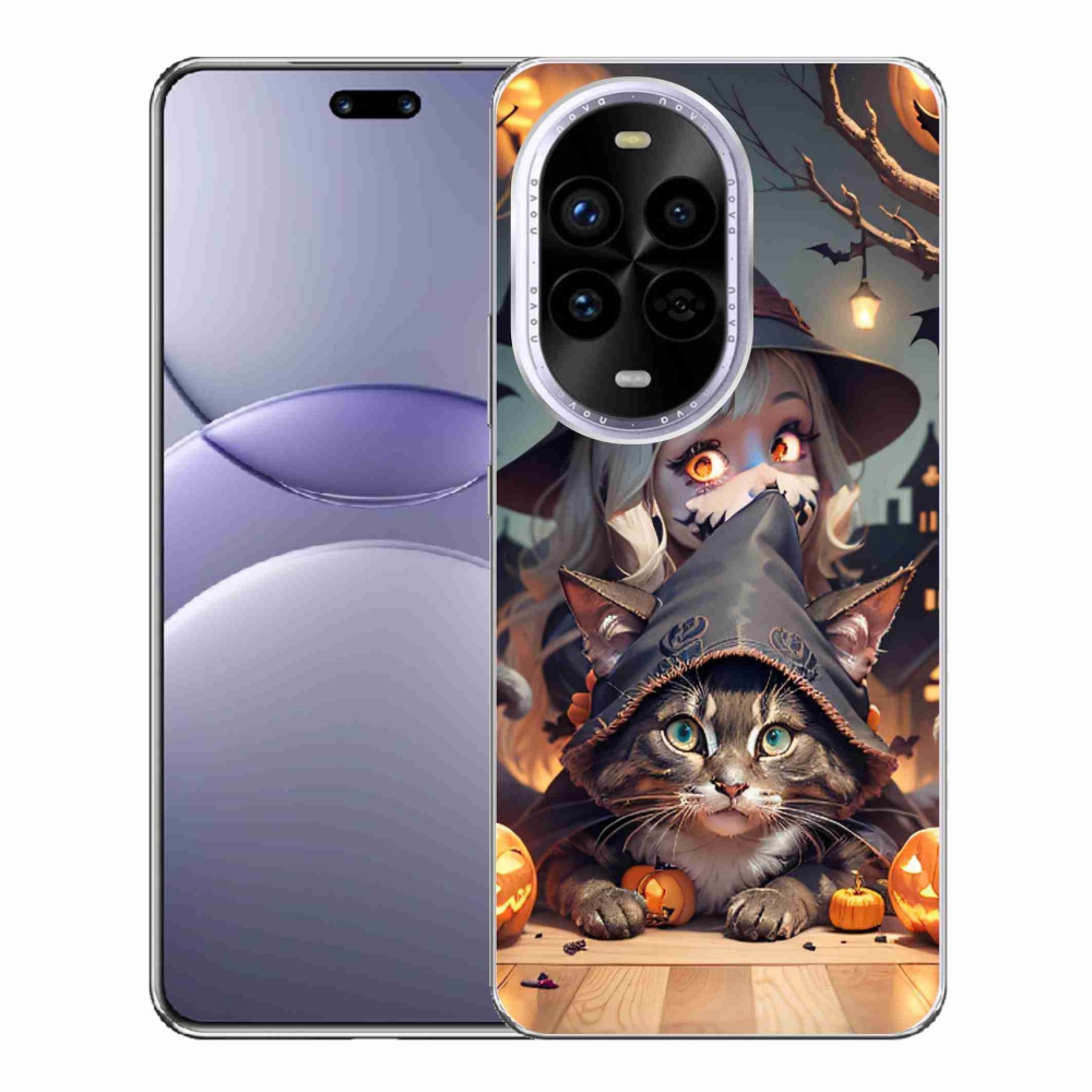 Gelový kryt mmCase na Huawei Nova 13 Pro 5G - čarodějnice s kočkou