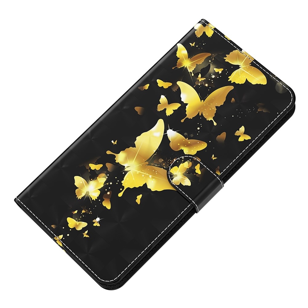 Print knížkové pouzdro na Samsung Galaxy S24 Ultra - zlatí motýli