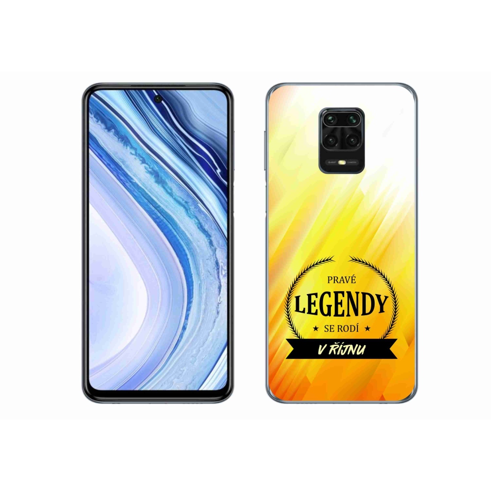 Gelový kryt mmCase na Xiaomi Redmi Note 9 Pro - legendy v říjnu žluté pozadí