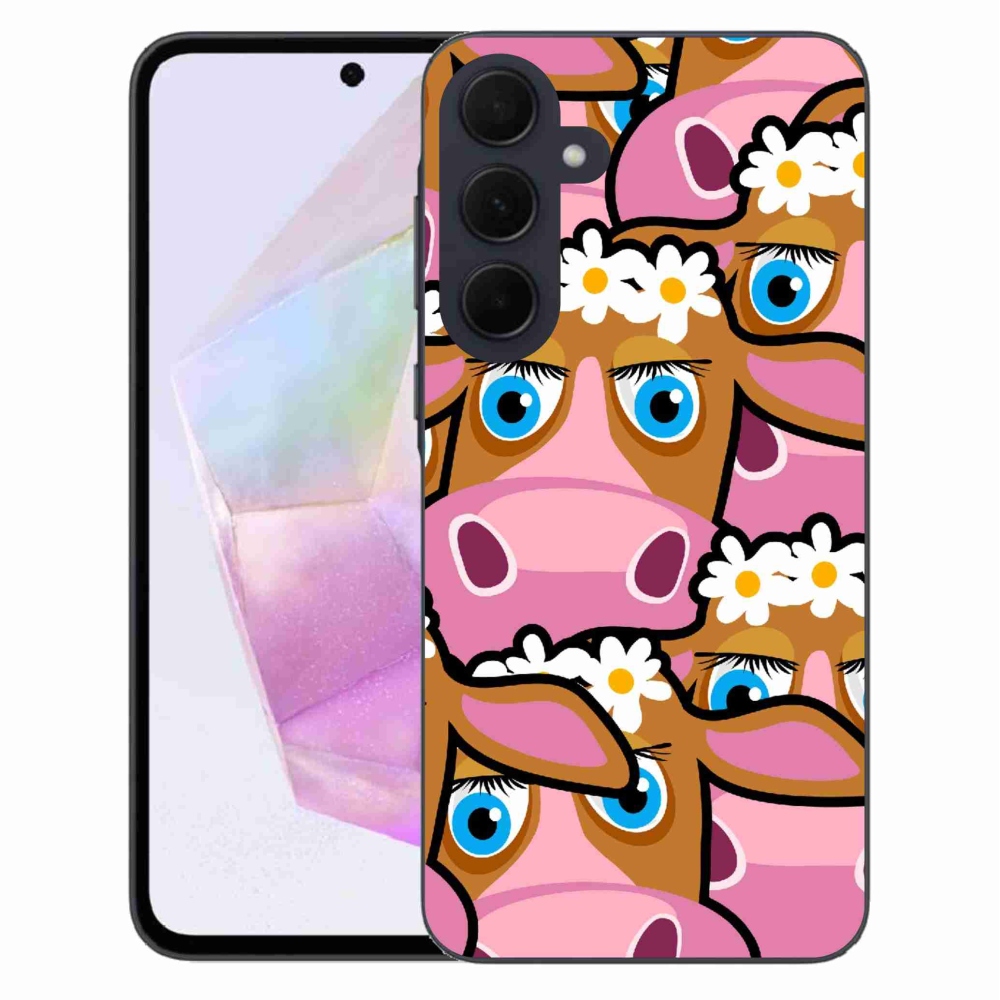 Gelový kryt mmCase na Samsung Galaxy A35 5G - kreslené kravičky