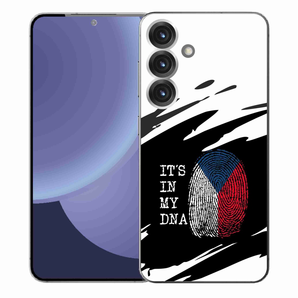 Gelový kryt mmCase na Samsung Galaxy S25+ - vlajka otisk prstu černobílé pozadí