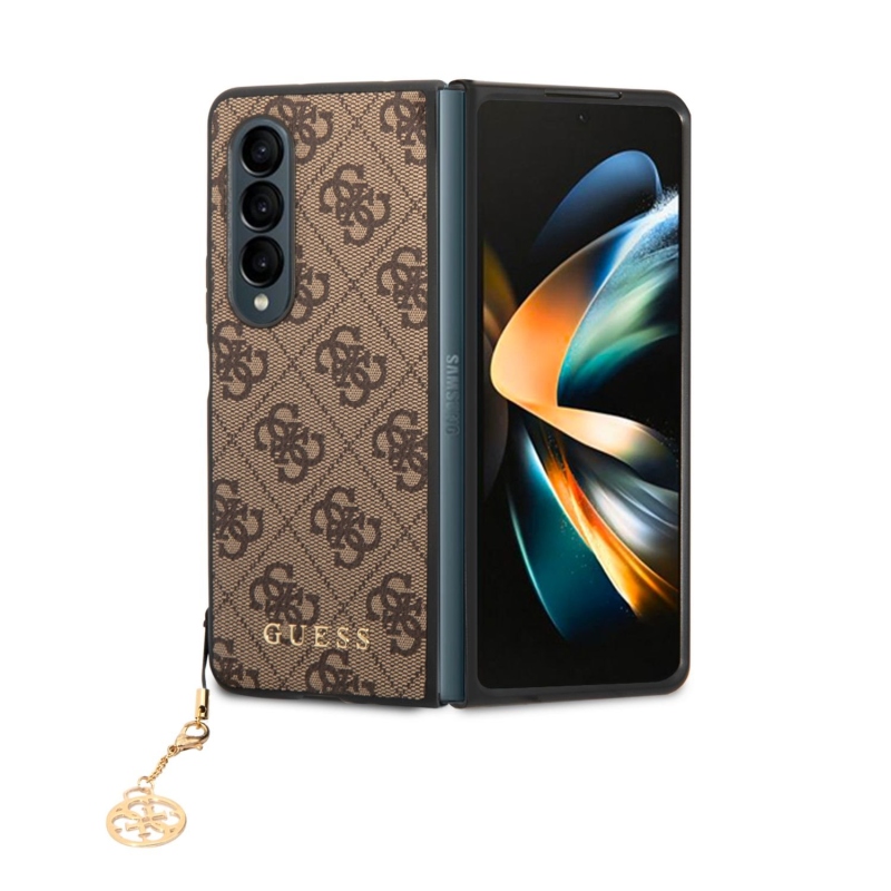 Guess 4G Charms Zadní Kryt pro Samsung Galaxy Z Fold 4 Brown