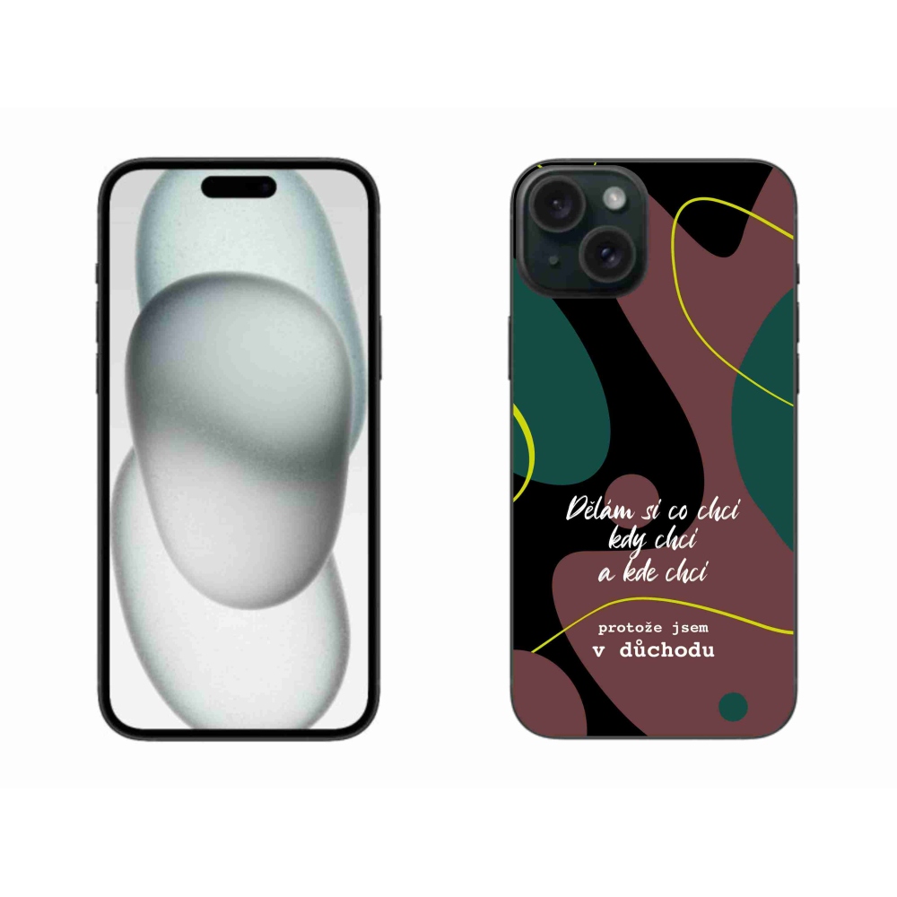 Gelový kryt mmCase na iPhone 15 Plus - vtipný text 10 černé pozadí
