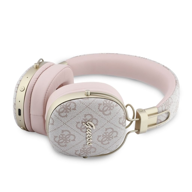 Guess 4G Metal Script Logo ENC Bezdrátová Sluchátka Pink