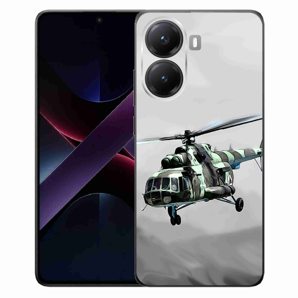Gelový kryt mmCase na Xiaomi Poco X7 Pro 5G - vojenský vrtulník