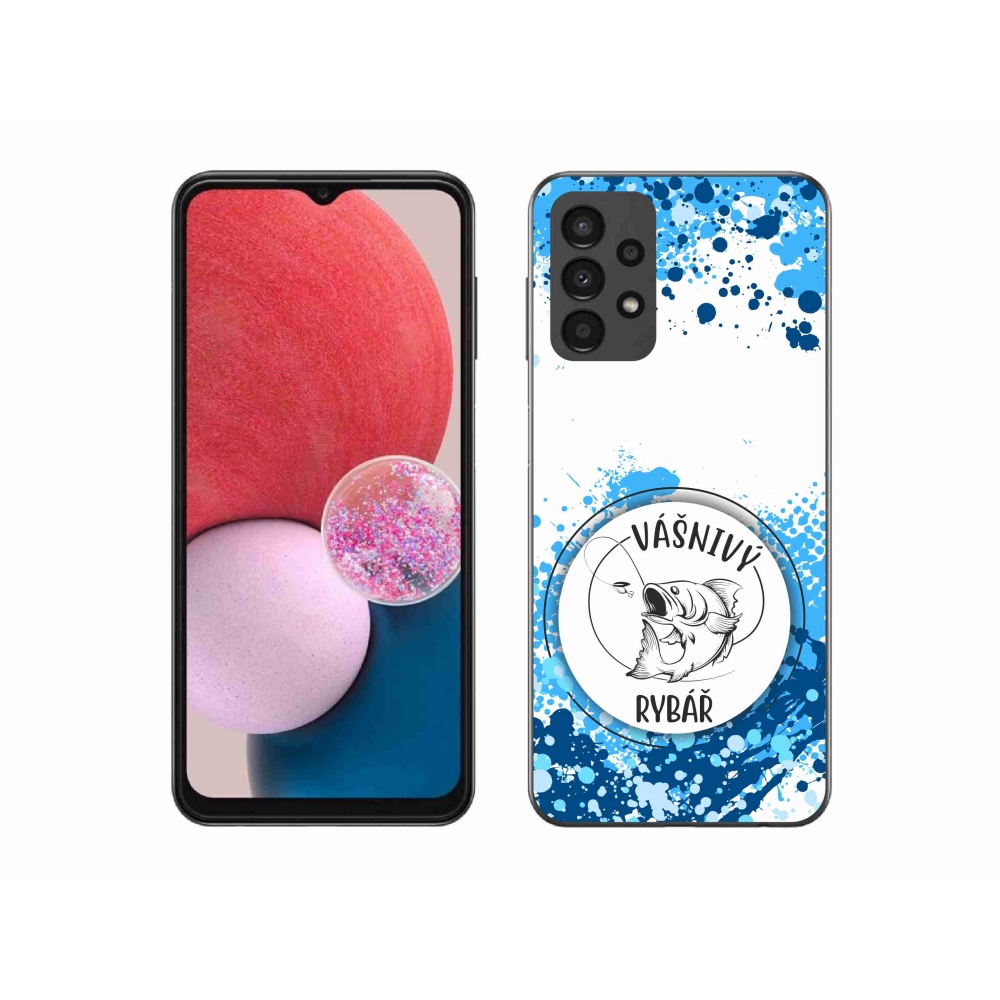 Gelový kryt mmCase na Samsung Galaxy A13 4G - vášnivý rybář bílé pozadí