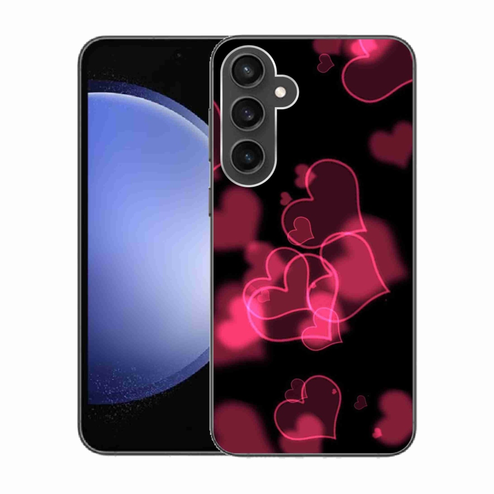 Gelový kryt mmCase na Samsung Galaxy S23 FE - červená srdíčka