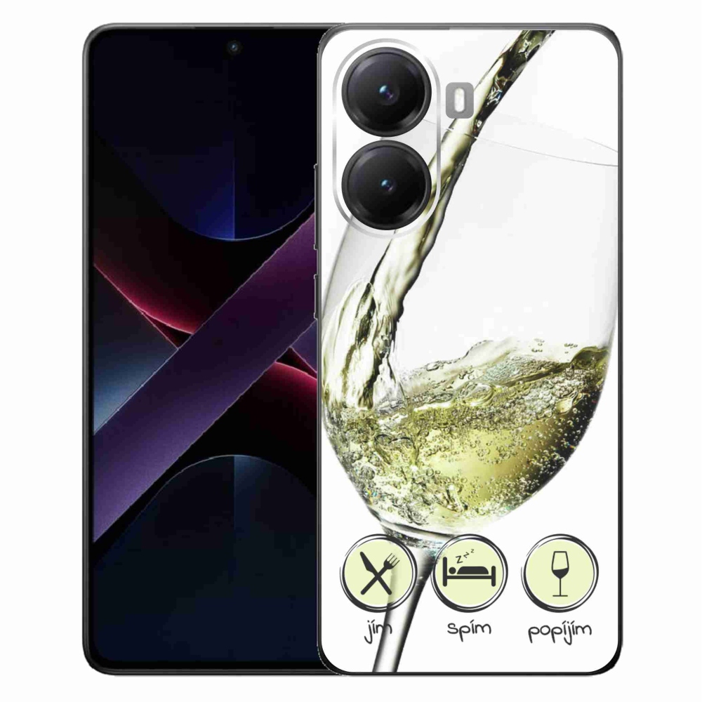 Gelový kryt mmCase na Xiaomi Poco X7 Pro 5G - sklenička vína bílé