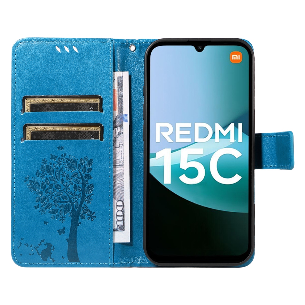 Trees knížkové pouzdro na Xiaomi Redmi 15C 4G/5G (173mm) - modré