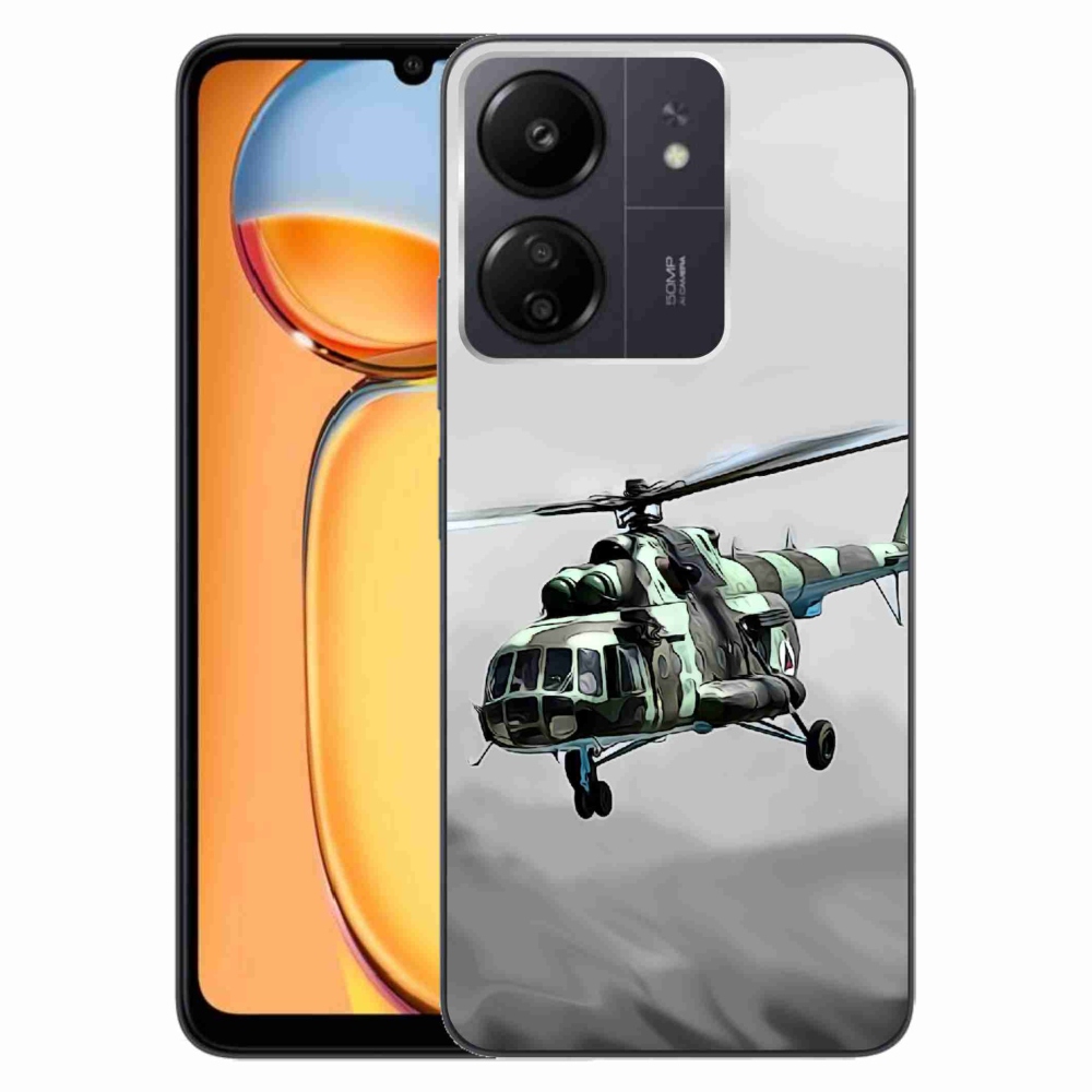 Gelový kryt mmCase na Xiaomi Poco C65/Redmi 13C - vojenský vrtulník