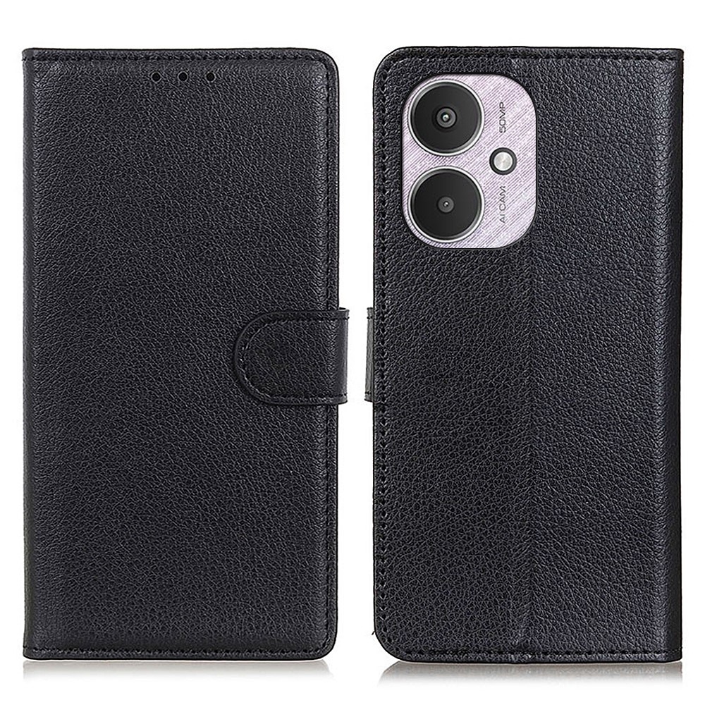 Litchie knížkové pouzdro na Xiaomi Poco C65/Redmi 13C 4G/5G - černé