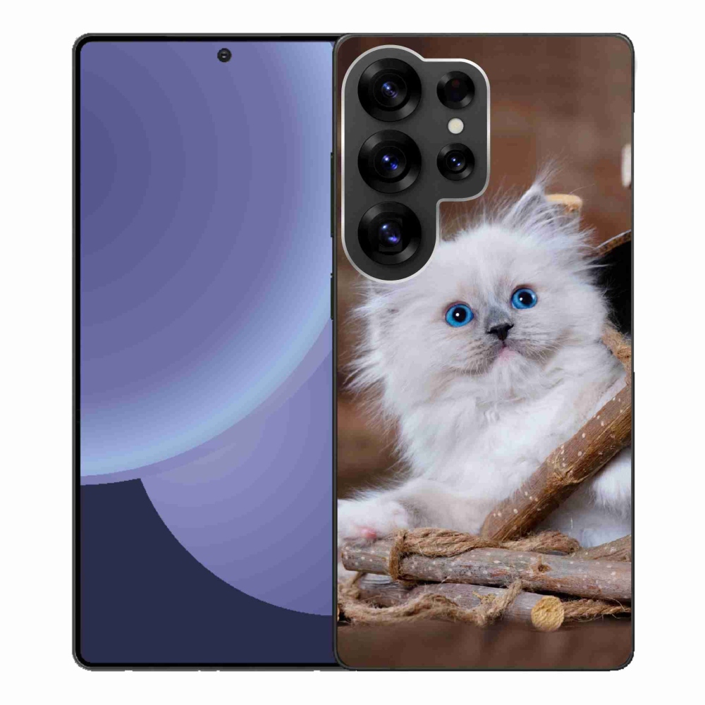 Gelový kryt mmCase na Samsung Galaxy S25 Ultra - bílé kotě