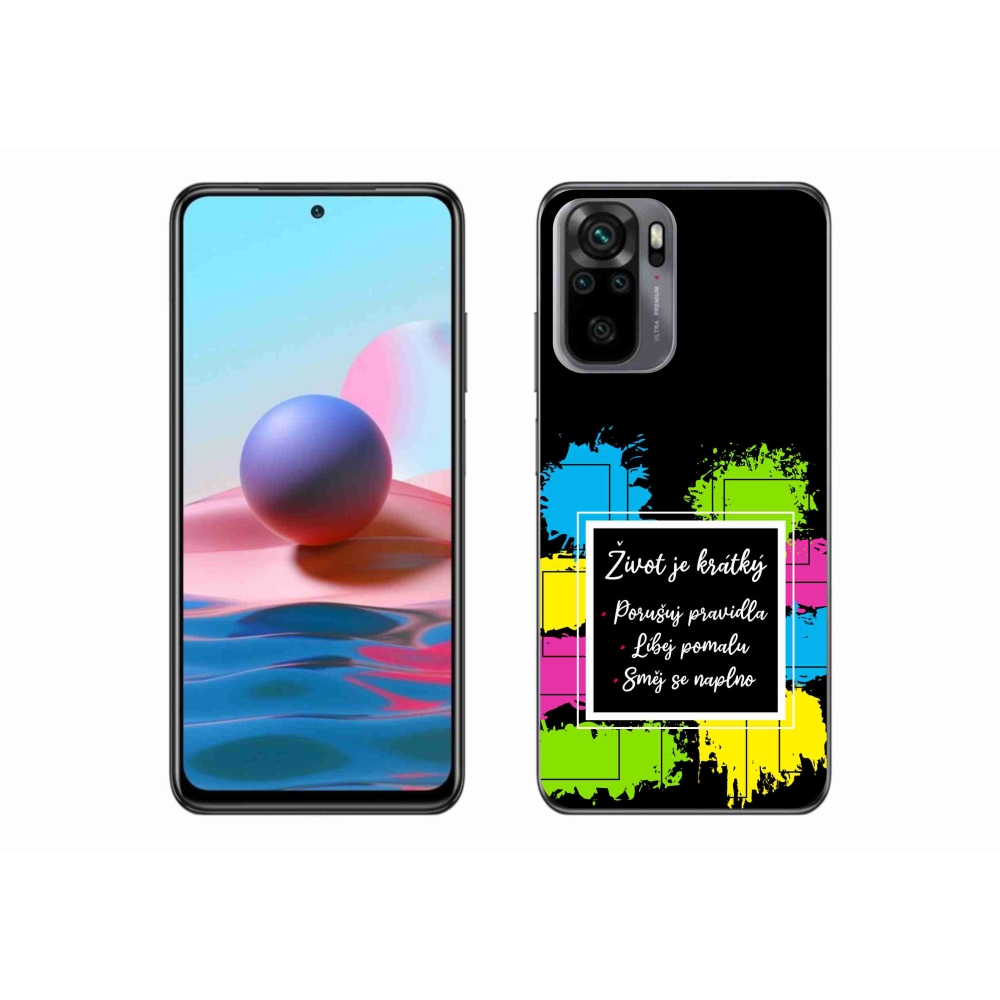 Gelový kryt mmCase na Xiaomi Redmi Note 10 4G - citát 5 černé pozadí