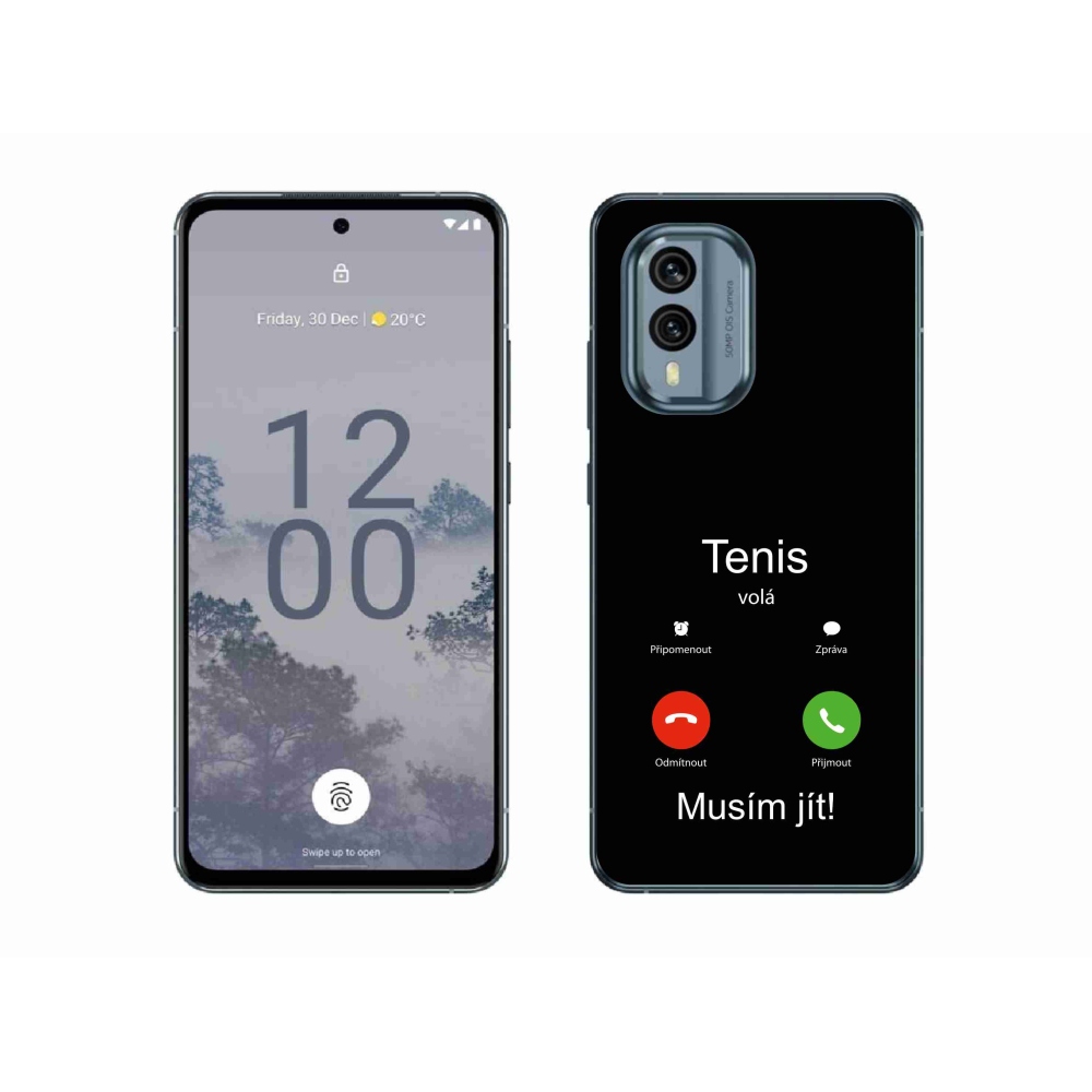Gelový kryt mmCase na Nokia X30 5G - tenis volá černé pozadí