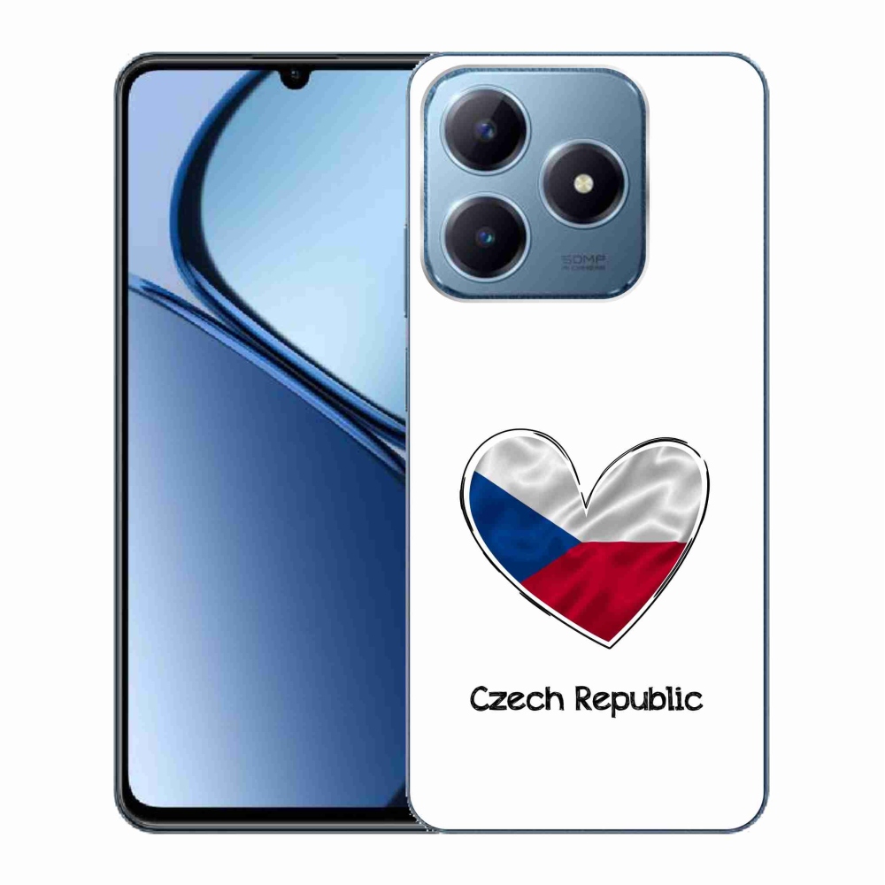 Gelový kryt mmCase na Realme C63 - vlajka srdce bílé pozadí