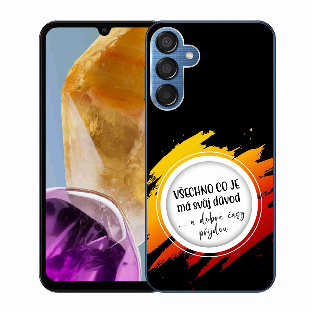 Gelový kryt mmCase na Samsung Galaxy M15 5G - citát 3 černé pozadí