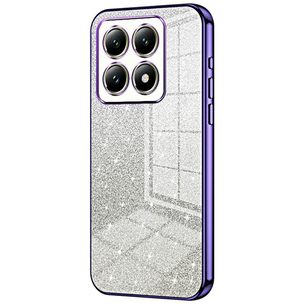 Cut gelový třpytivý obal na Xiaomi 14T - fialový