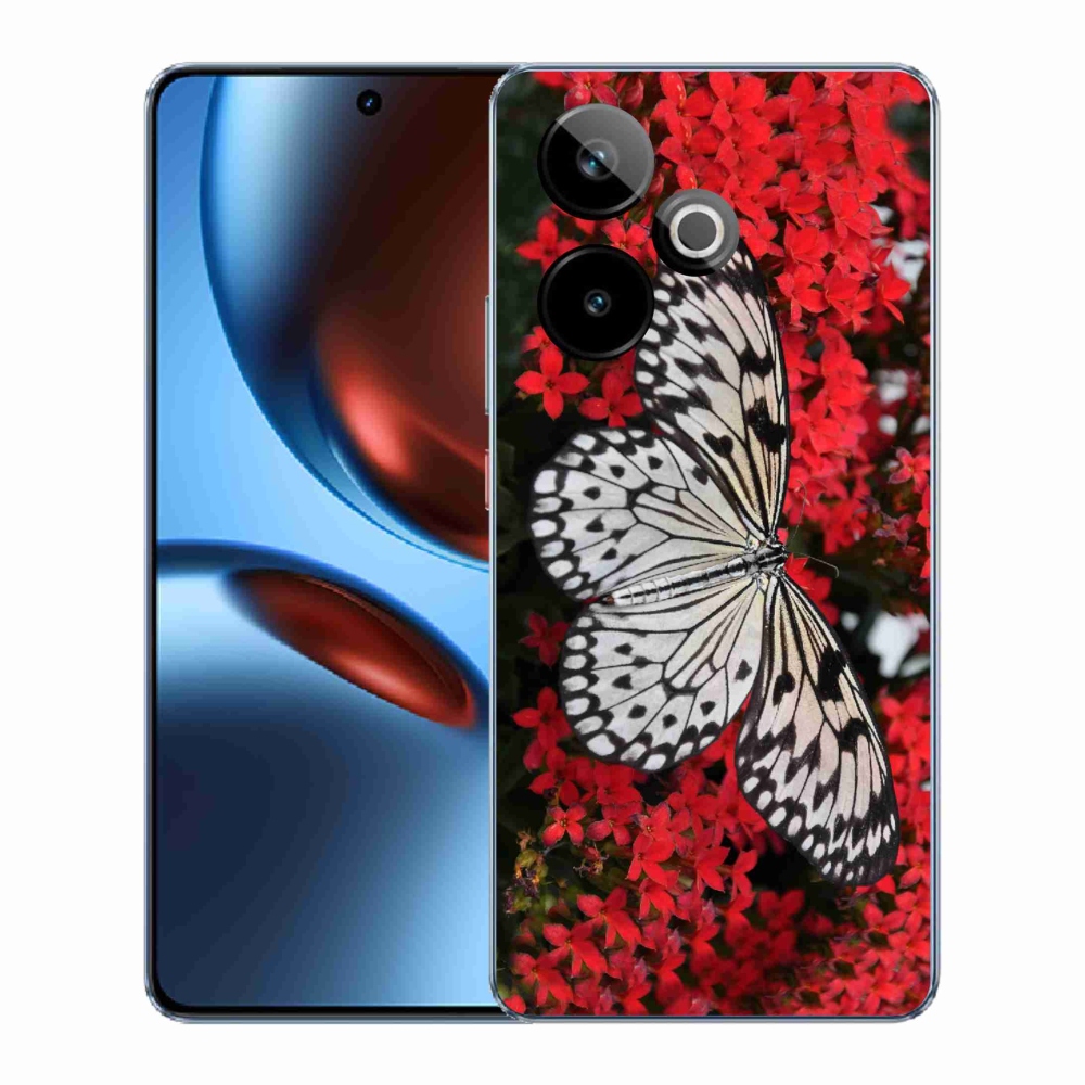 Gelový kryt mmCase na Realme GT 7 5G/GT 7T 5G - černobílý motýl 1