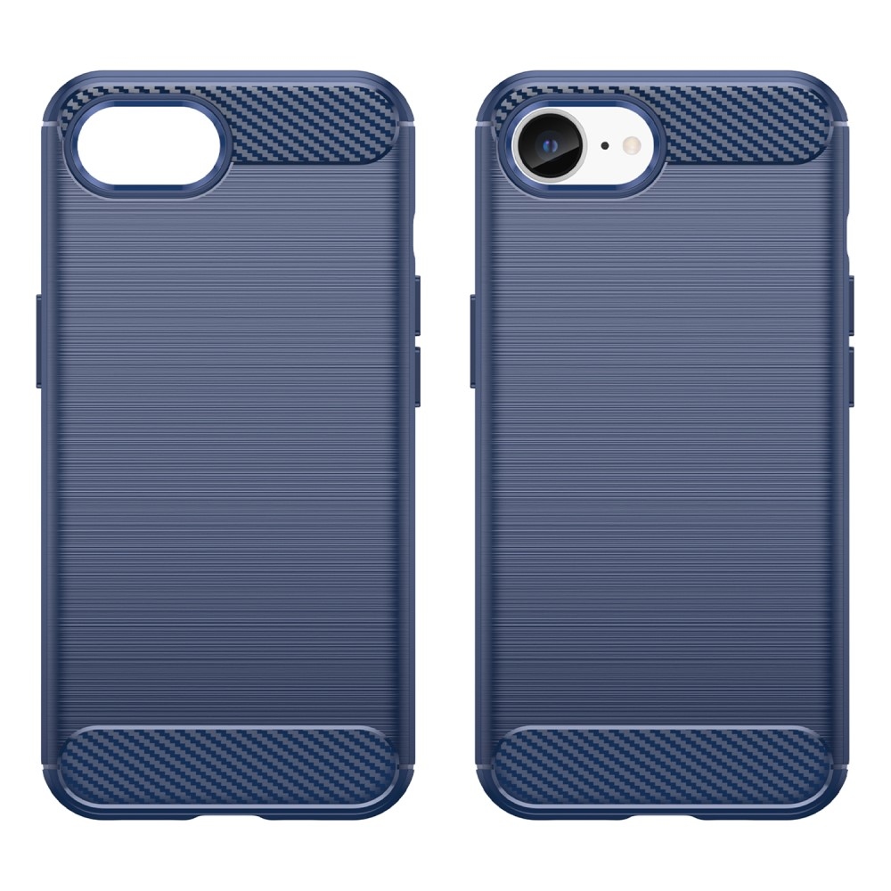 Carbon odolný gelový obal na iPhone 16e - modrý