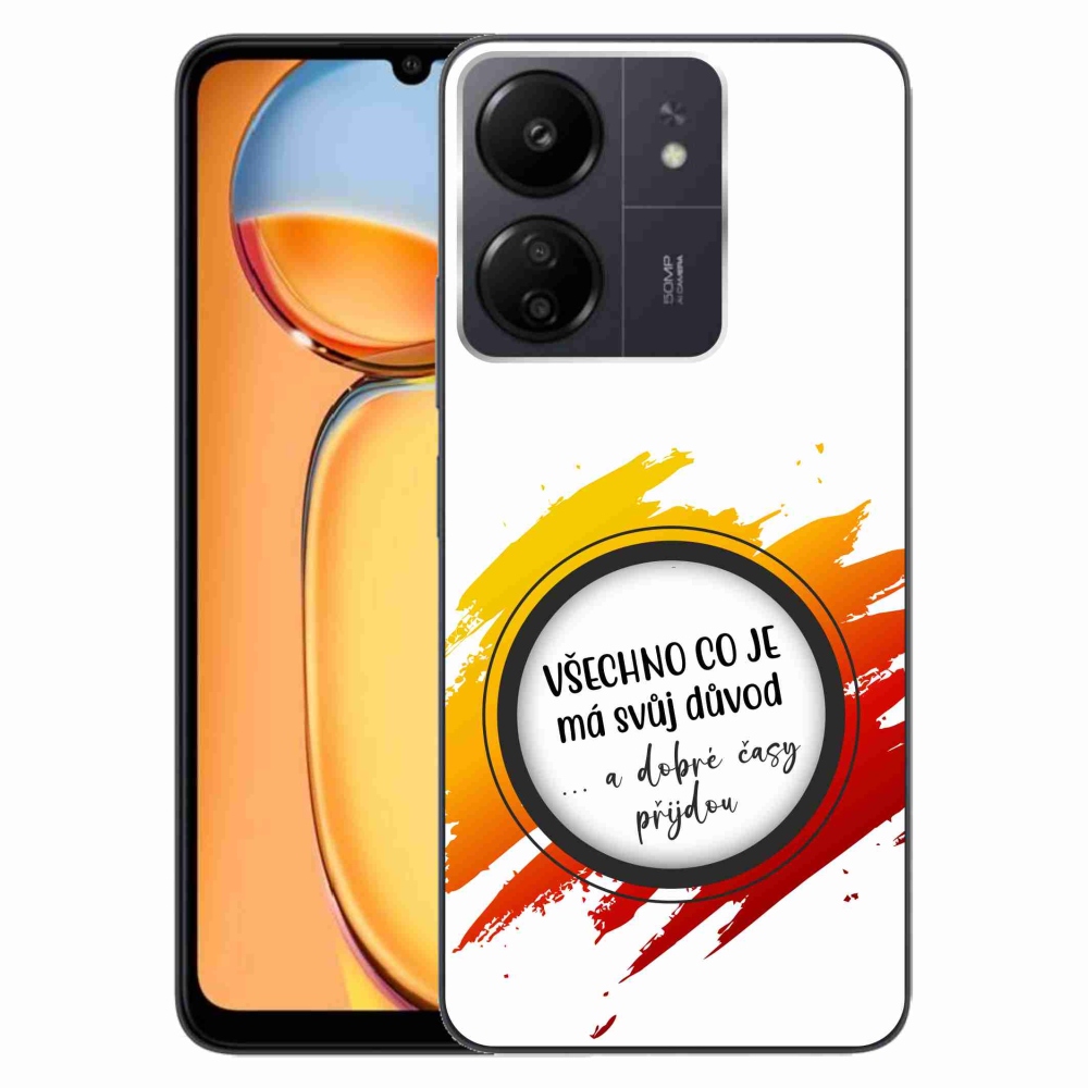 Gelový kryt mmCase na Xiaomi Poco C65/Redmi 13C - citát 3 bílé pozadí