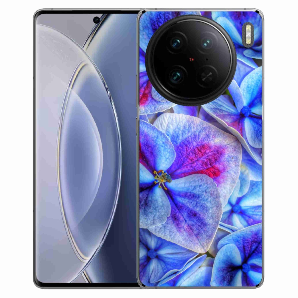 Gelový kryt mmCase na Vivo X90 Pro - modré květy 1