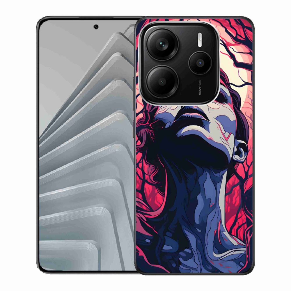 Gelový kryt mmCase na Xiaomi Redmi Note 14 5G - abstraktní obličej