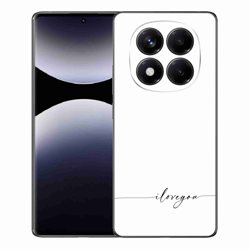 Gelový kryt mmCase na Xiaomi Redmi Note 14 Pro - I love you bílé pozadí