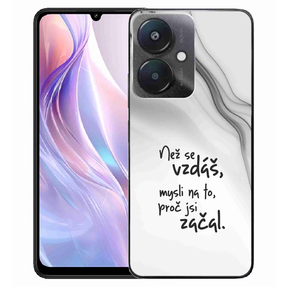 Gelový kryt mmCase na Xiaomi Redmi 13C 5G  - citát 2 bílé pozadí
