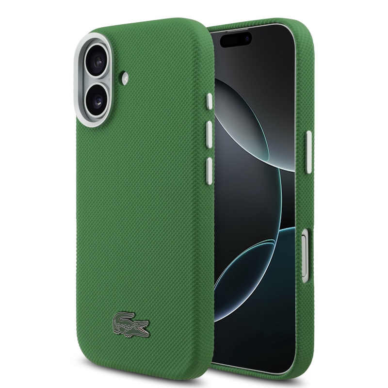 Lacoste Iconic Petit Pique Metal Logo MagSafe Zadní Kryt pro iPhone 17 Green